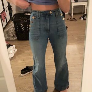 vintage H&M high waist fitted flare jeans